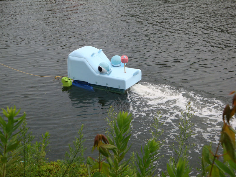カバチィー。内部に搭載した浄水器で浄化しながら泳ぐ。ラジコンで操縦も可能