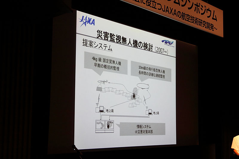 JAXAが提案する災害監視無人機は、4kg級固定翼機と10m級飛行船型の2種類